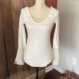 Free People thermal bell-sleeve top NWOT